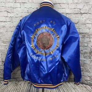 Windjammer American Legion Post Cheyenne Satin Bomber Vintage 3XL Union Made USA